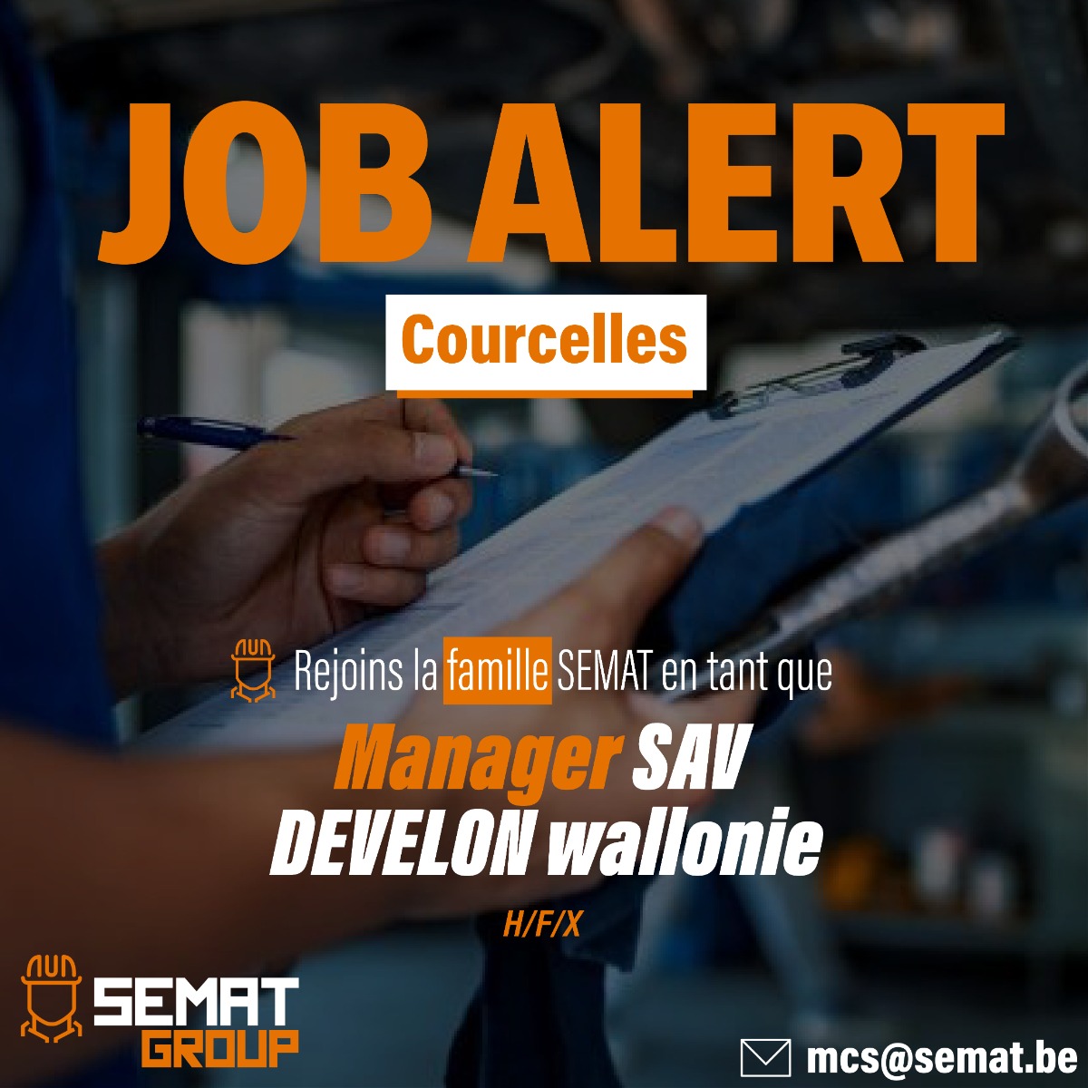 Recrutement - Manager SAV Develon wallonie [Courcelles]